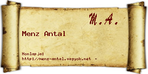 Menz Antal névjegykártya